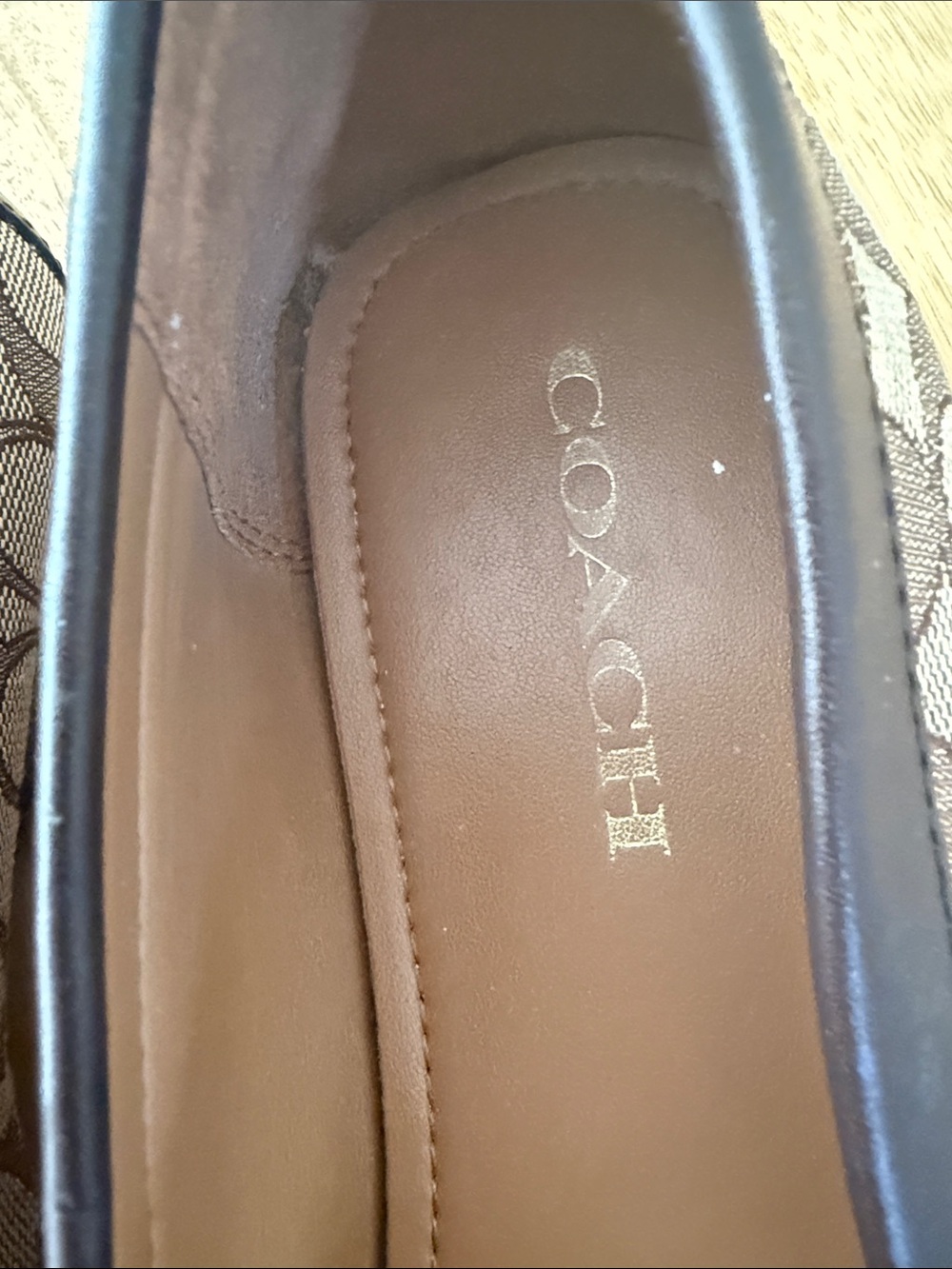 Coach Brown Signature Canvas Loafers with Gold-Tone Hardware - Picture 3 of 7